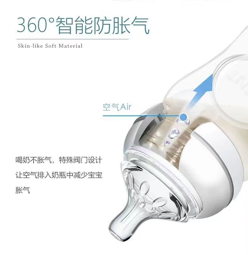 宽口婴儿奶瓶带手柄PP奶瓶耐摔防呛防胀气新生儿奶瓶跨境母婴用品详情2