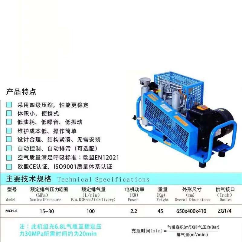 HS-100B型潜水充气泵整机呼吸器空呼压缩机COLTRI移动式空压机详情1