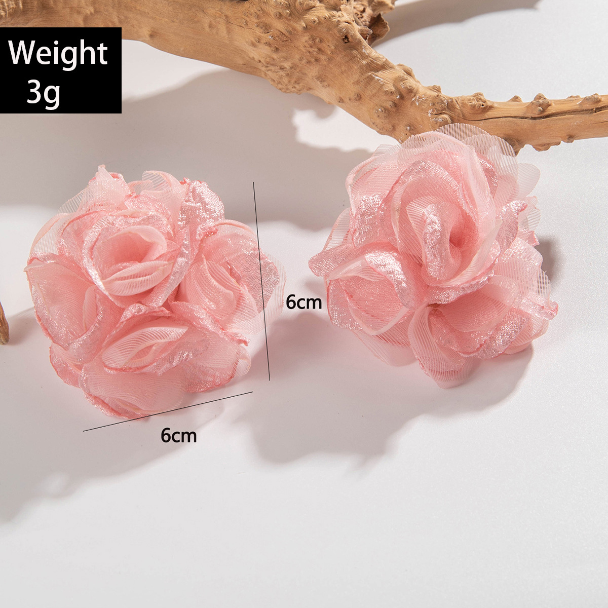 欧美跨境时尚清新布艺花朵流苏串珠优雅甜美情人节礼物耳坠耳环女详情6