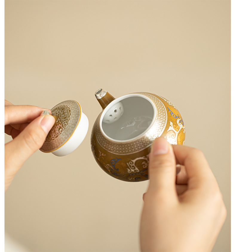 龙腾四海陶瓷鎏银功夫茶具套装一壶三杯送长辈父亲领导老师伴手礼详情22