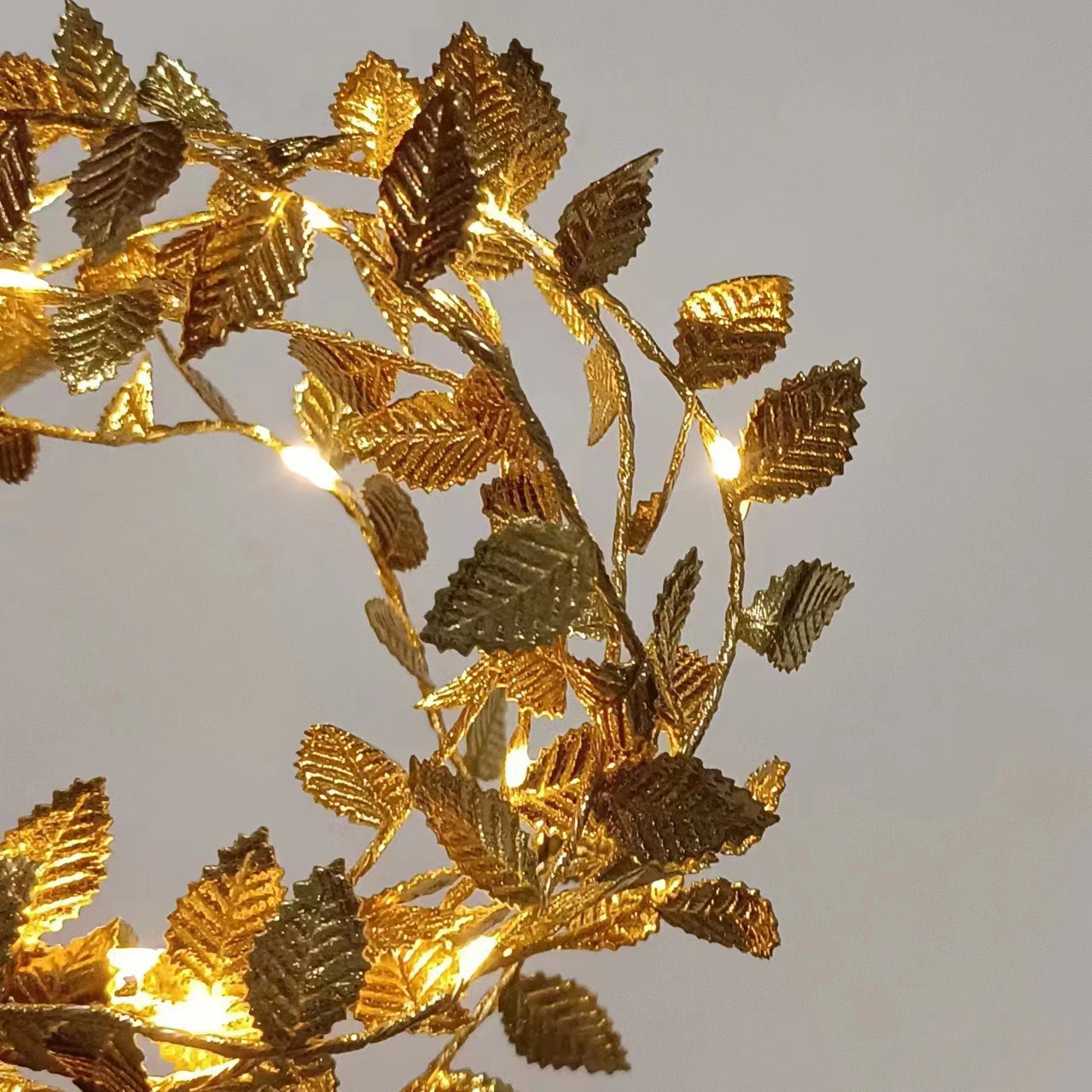 Cross-border new product LED simulation gold leaf light string, Christmas decoration, green vine luminous green leaf string light, colorful light pic 7