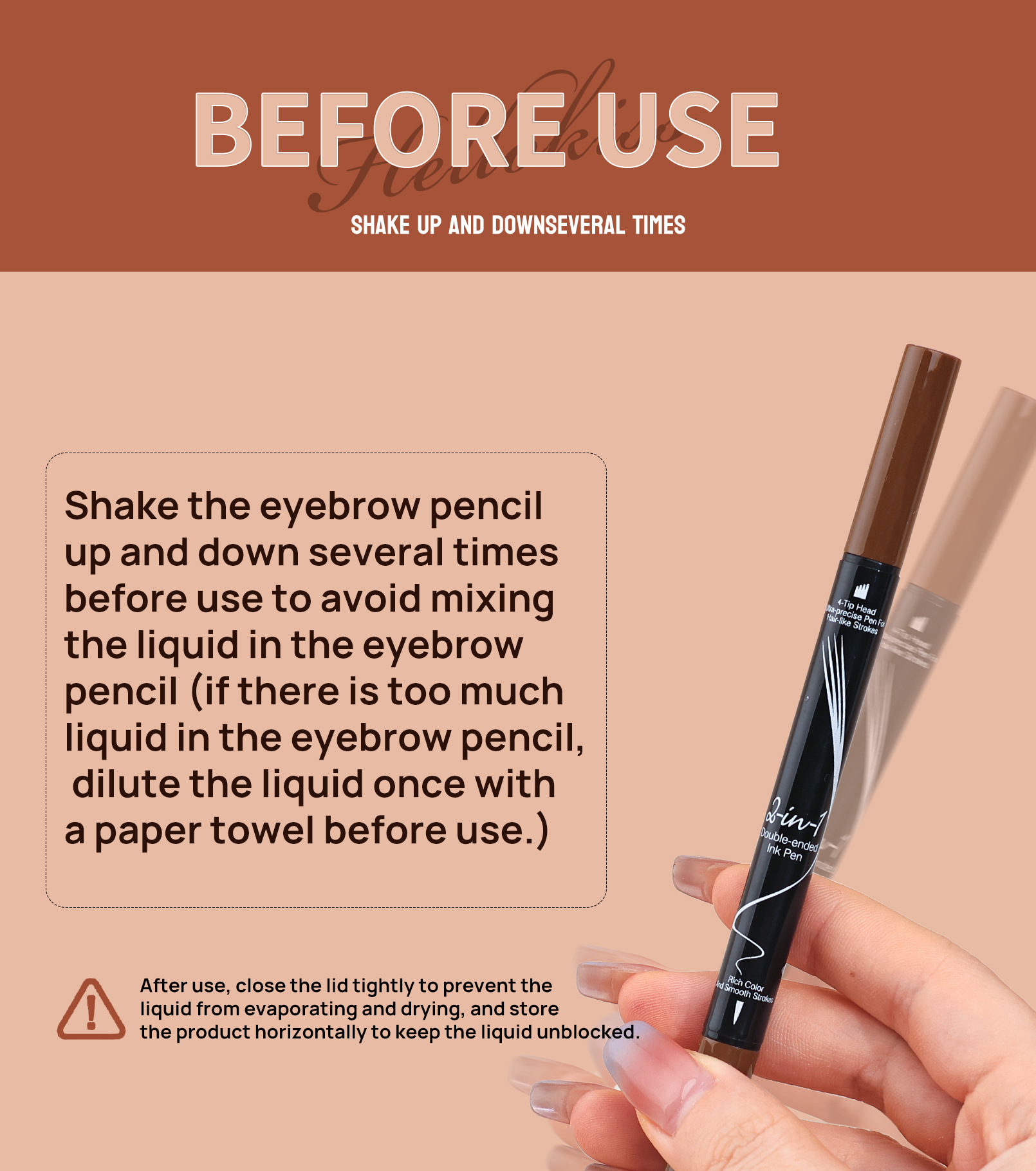 跨境彩妆四叉双头液体眉笔 HelloKiss化妆品速干耐汗不晕染眉笔详情5