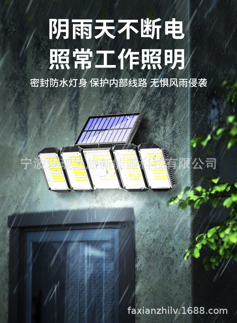 Cross-border new solar lamps, outdoor garden lamps, human-sensing garage street lamps, household fence solar wall lamps pic 12
