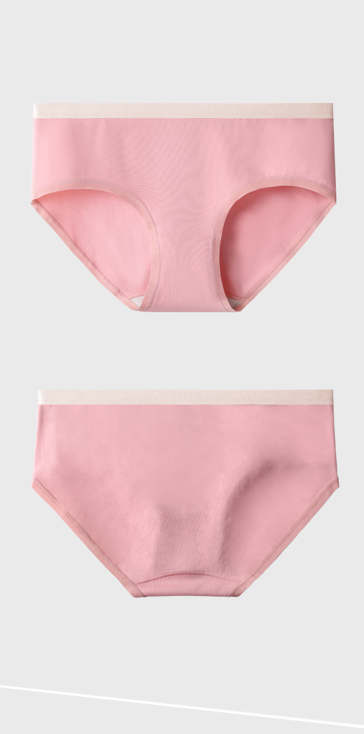 新疆棉女士内裤纯棉女抗菌银离子裆无痕女生少女中腰全棉三角短裤详情10