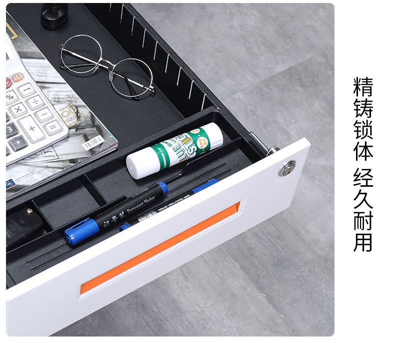 抽屉联动锁文件柜锁铁皮活动柜工具柜抽屉三连锁抽屉锁办公桌锁芯详情4