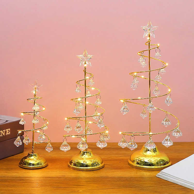 Christmas decorations, gifts, electroplated ironwork trees, LED illuminated crystal Christmas trees, crystal display stands, ornaments, night lights pic 23