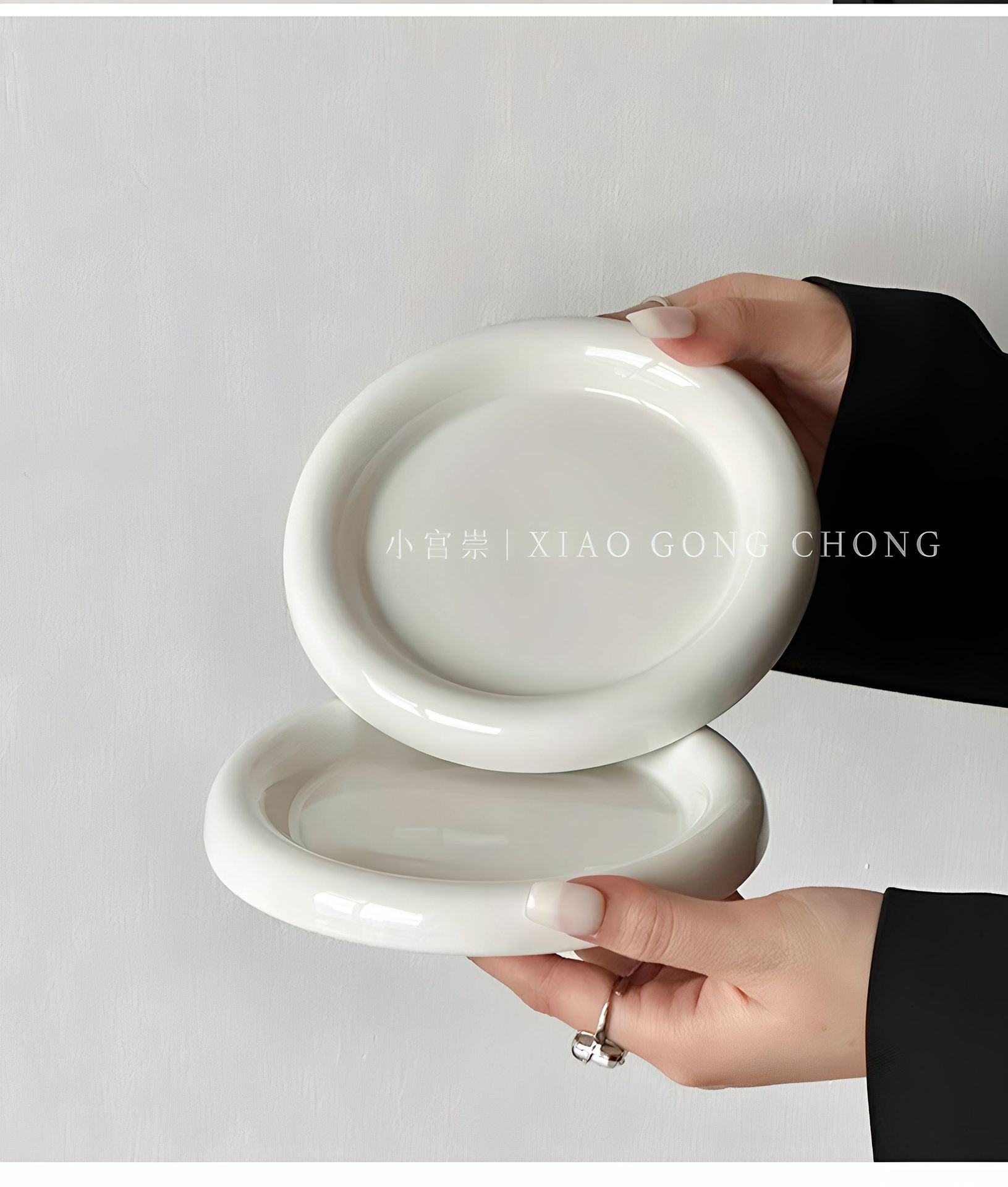 ins风胖嘟嘟甜品盘高颜值家用纯白陶瓷盘奶fufu蛋糕盘早餐盘盘子详情9