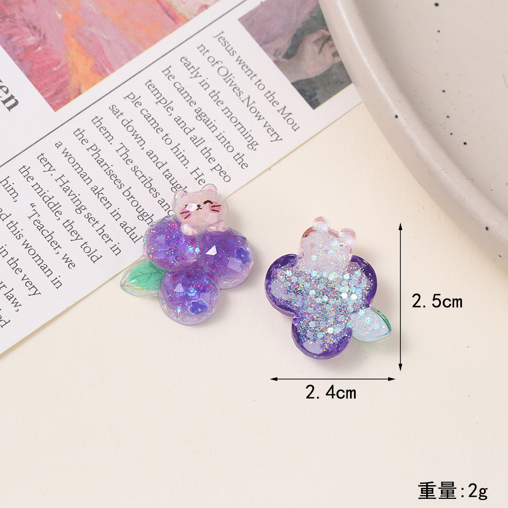 Cartoon animal fruit epoxy resin AB glue accessories, luminous translucent sequins, diy cream glue phone cases, strawberry phone accessories pic 9