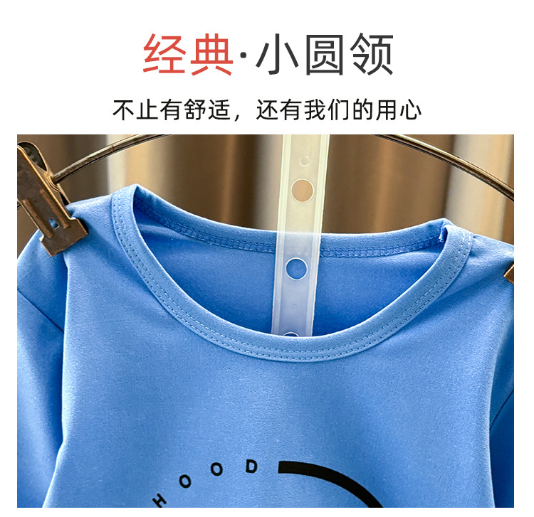 Niño verano camisetas chicos slim 2025 nuevo bebé manga corta shorts dos piezas hombre top cuello redondo pic 3