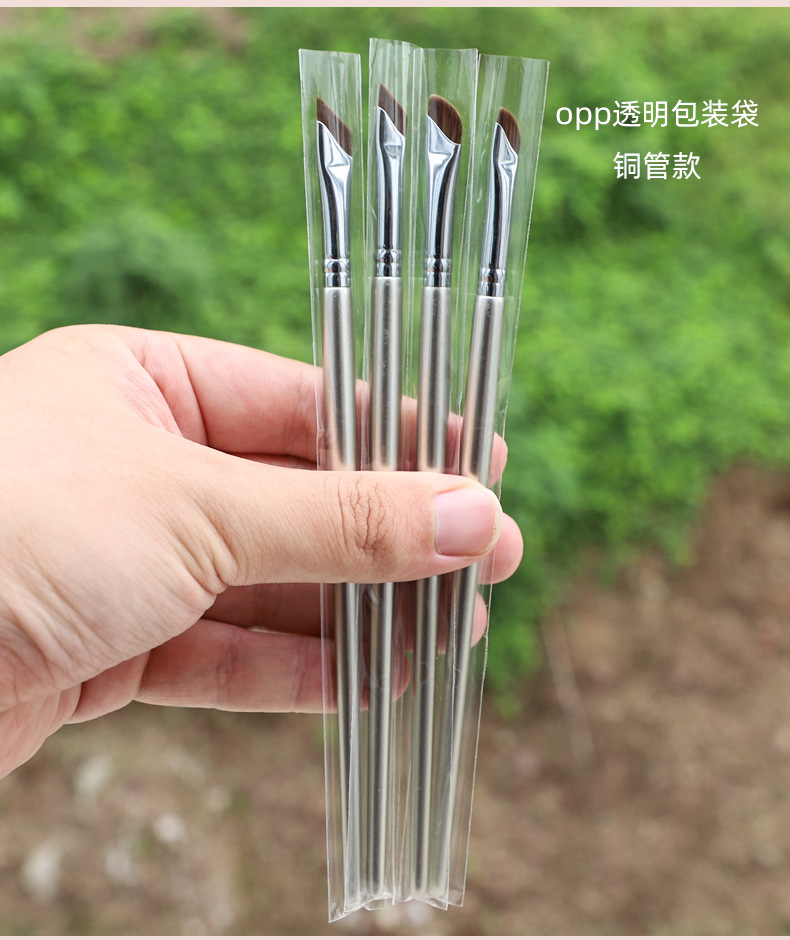 瑰金木柄刀锋眼线刷纤维毛细节镰刀眼线斜角卧蚕眼睑下至化妆刷详情19