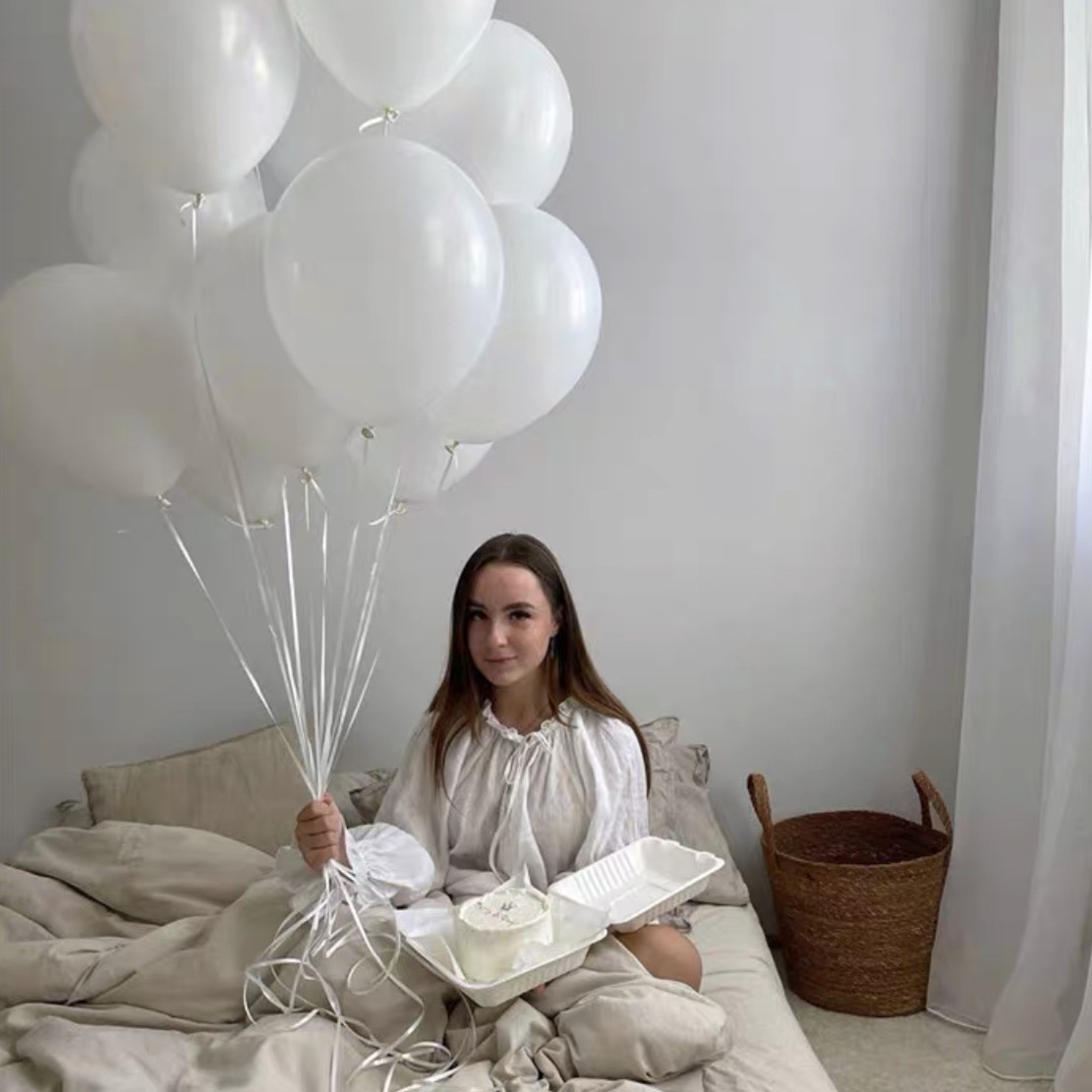 12寸白色透明乳胶气球幼儿园装饰场景布置生日派对情人节装饰气球详情7