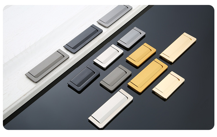 Modern and simple home decoration: Hidden cabinet door handles, zinc alloy multi-color thickened drawer door hidden handles pic 16