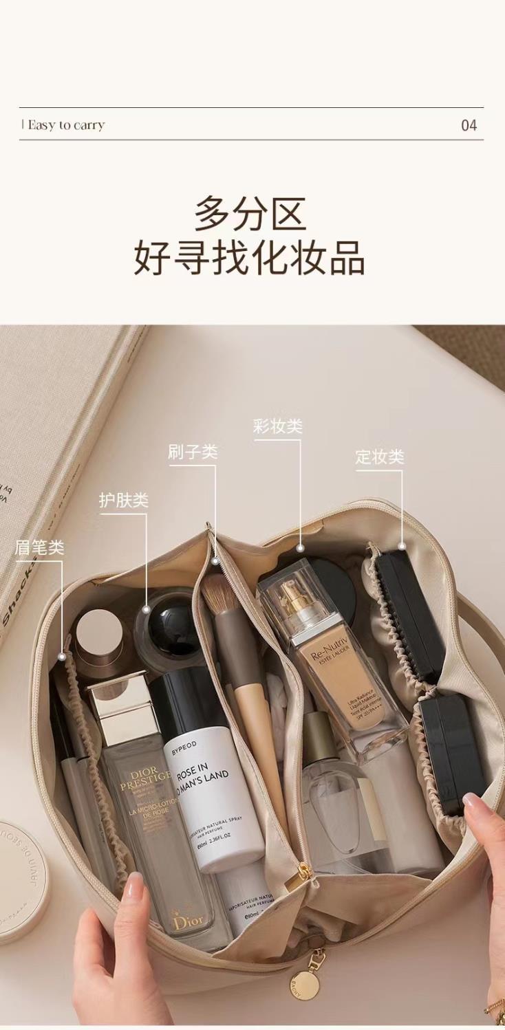 The 2023 new portable toiletry and storage bag for women, a large-capacity travel multi-functional princess makeup brush bag pic 4