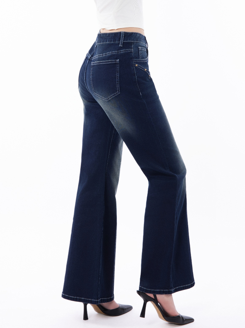 Cross-border 2025 nuevo comercio exterior europa y Estados Unidos ropa de mujer retro holgada micro trompe jeans mujeres casual versátil mop pants pic 8