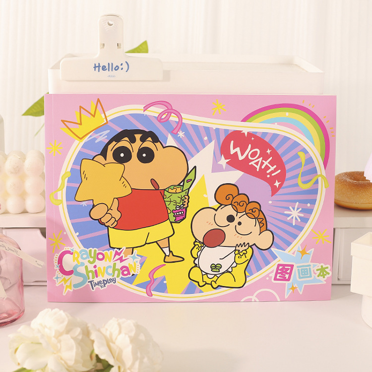 Crayon Shin-chan picture book A4, Japanese-style cute cartoon, official Crayon Shin-chan picture book, student drawing book pic 10