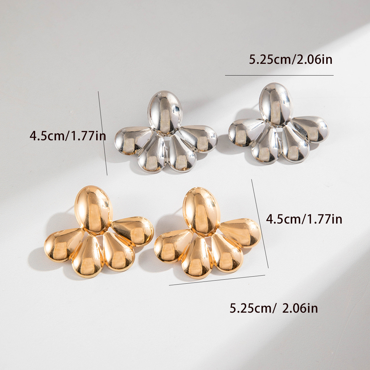 欧美跨境时尚八字麻花大水滴铁质耳环设计感几何方形扭纹耳坠耳饰详情18