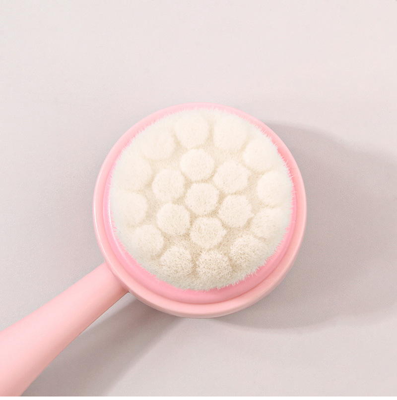 Bowling ball round handle double-sided facial cleansing brush, blackhead cleaning facial cleansing device, facial cleansing brush, soft bristle facial cleansing silicone facial cleansing brush pic 8