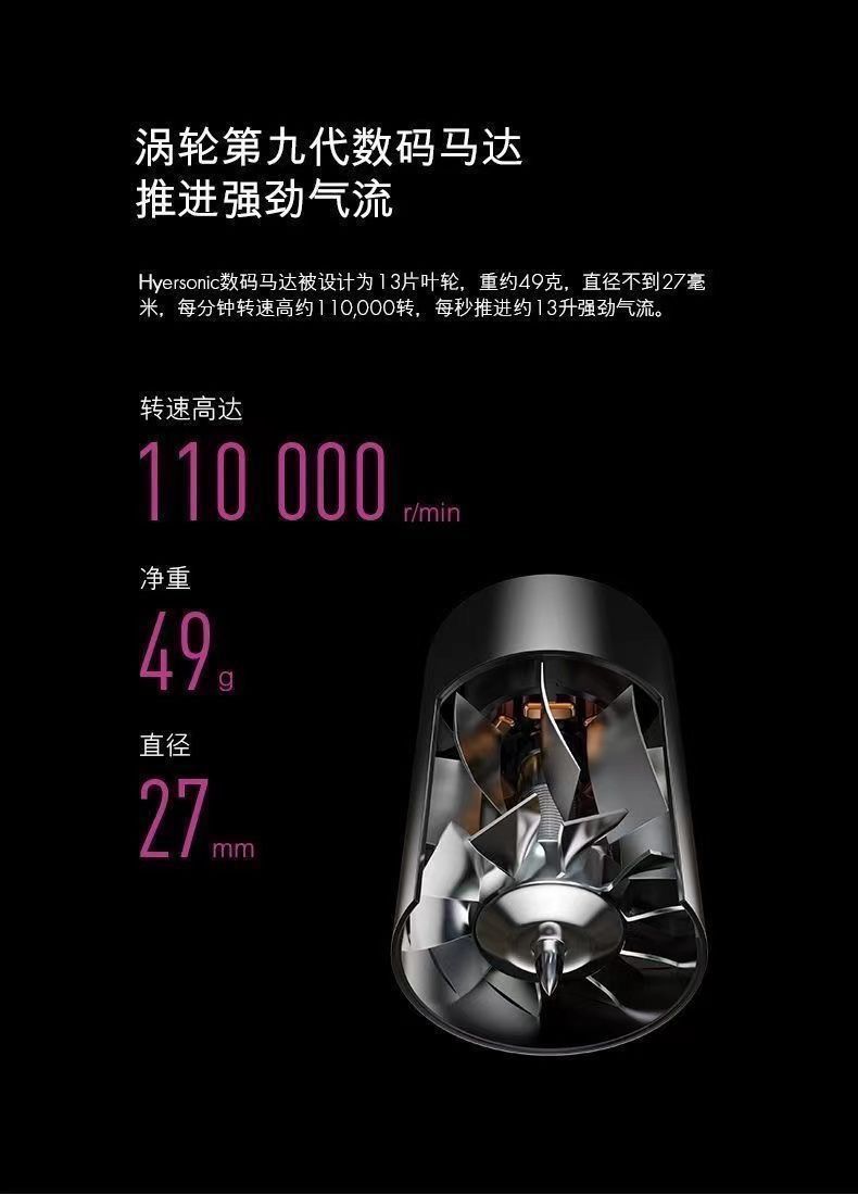 双磁吸华强北电吹风机无叶负离子护发家用理发专用风筒静音大功率详情17