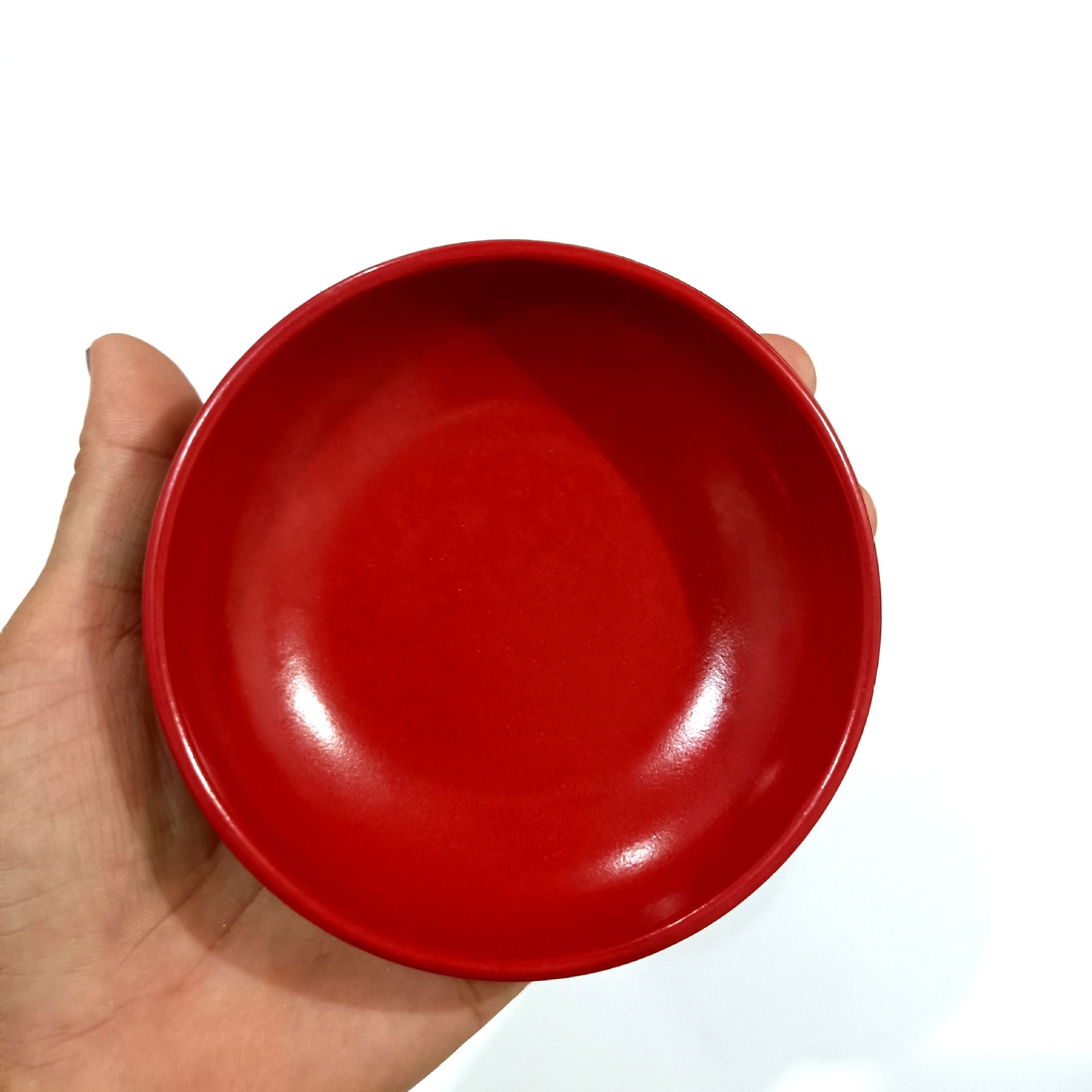 【 Zone 3-10 】2104 Red Plate 960 per box Vinegar Plate Small Plate Black and Red Two-color Small Plate Vinegar Plate Fast Food Small Plate Seasoning Plate 1 yuan source gift pic 1