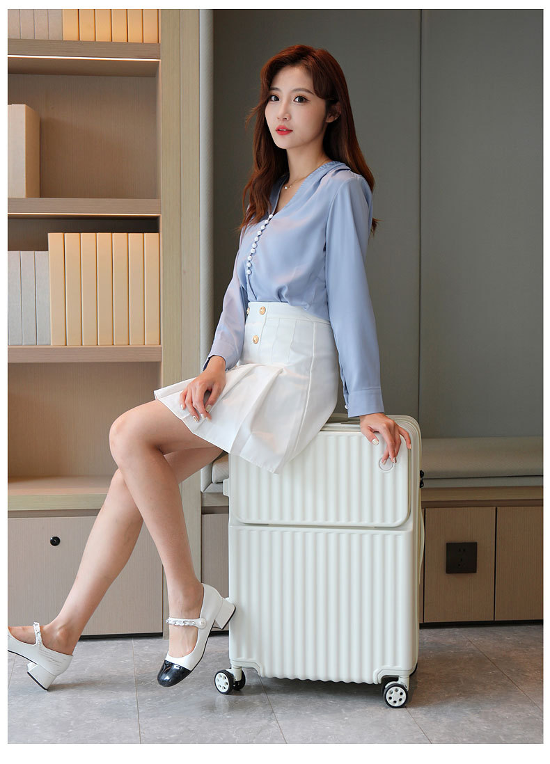 旅行箱商务前开口小兜20拉杆箱万向轮24女男学生登机密码箱子详情10