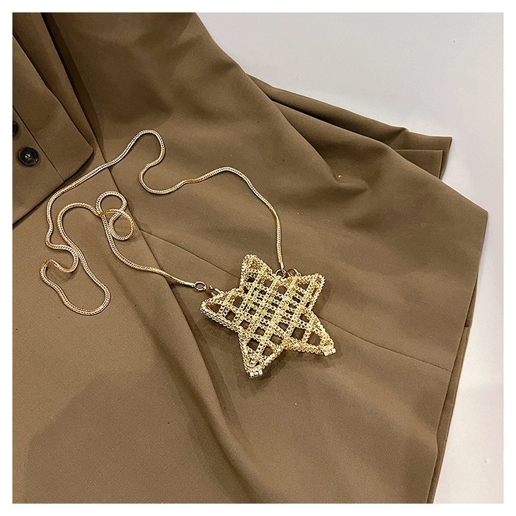 跨境2024夏新款小香风镂空金属星星包晚宴包单肩斜挎气质链条女包详情24