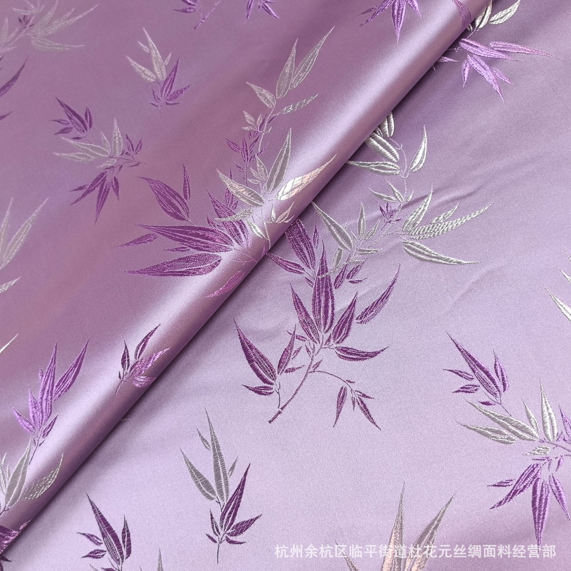 厂家真三五大竹叶织锦缎仿古唐装旗袍布料宠物服坐垫布丝绸面料详情7