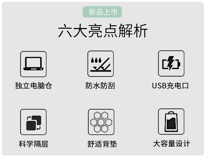 2025 New cross-border casual backpack for both men and women, a multi-functional telescopic handle computer backpack pic 2