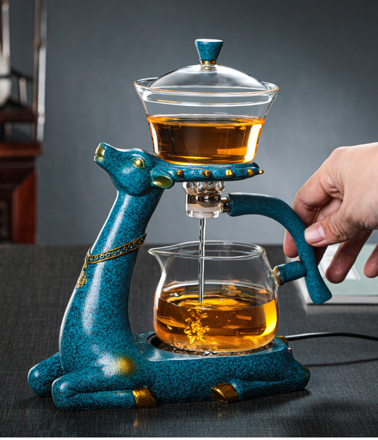 Wholesale of fully automatic glass creative tea infusers for Gongfu tea sets, household simple and lazy tea brewing sets and teapot sets pic 23