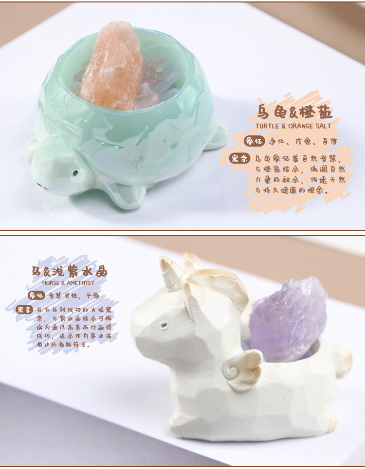 热销爆款动物PAI水晶石盲盒2.0系列带扩香石好寓意潮流桌面小摆件详情11
