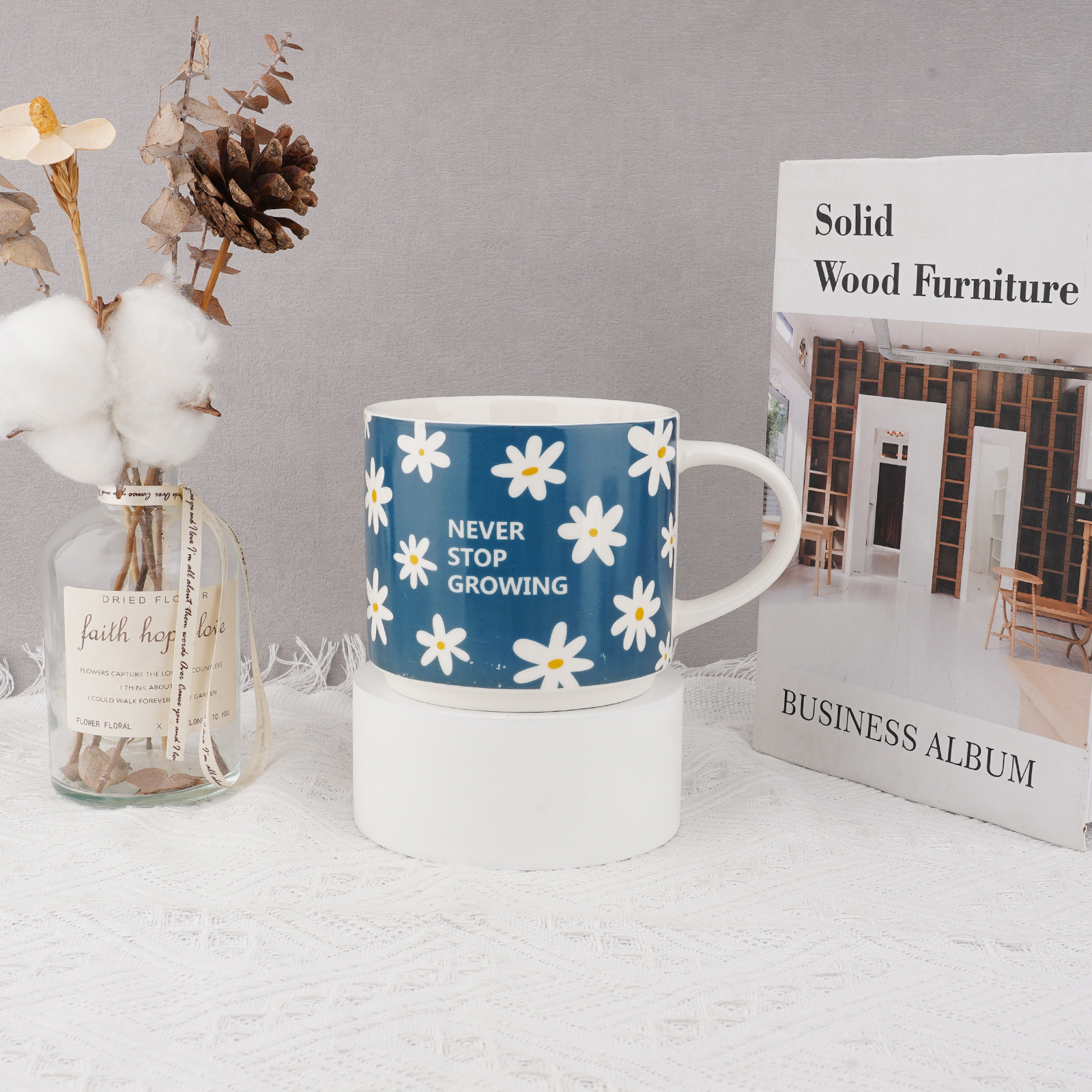 工厂批发色釉花卉马克杯耐高温下午茶陶瓷杯套装高级感乔迁礼品详情13