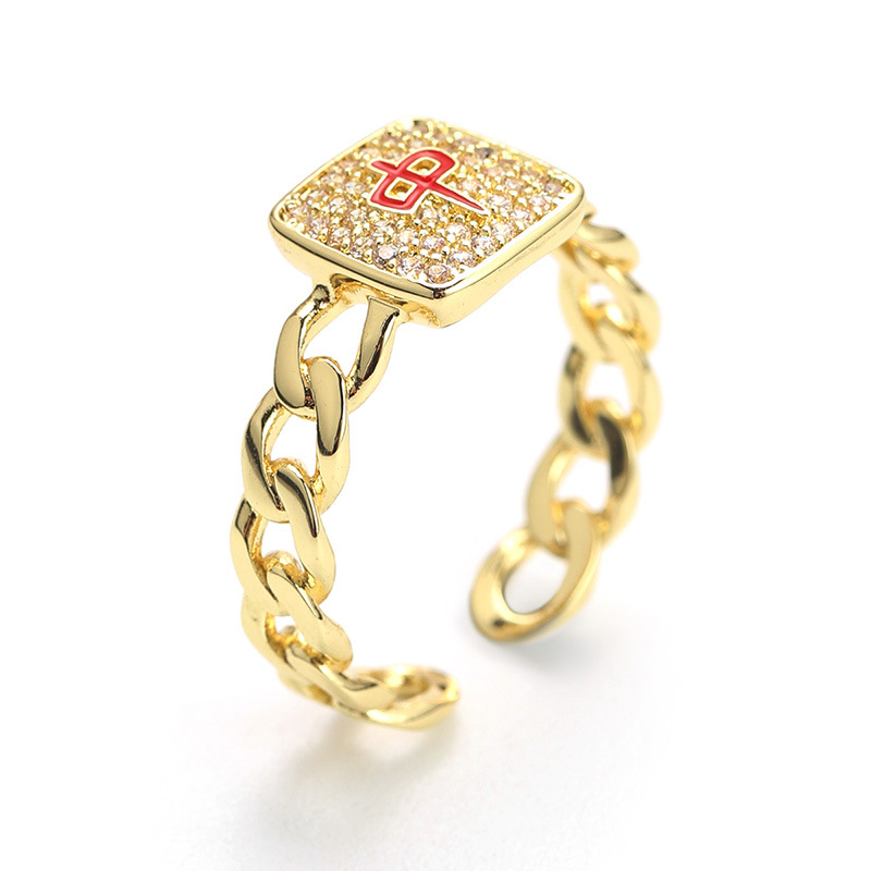 网红同款麻将发财红中国潮戒指女小众设计高级感气质百搭食指戒女详情26