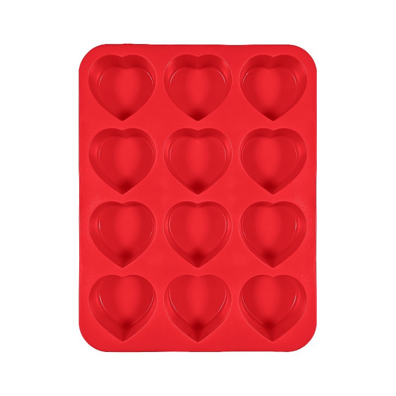 Baby accessories love mod nueva llegada 12 agujeros de silicona cake mold silicona de grado alimenticio 12/24 agujeros de amor cake baking mold pic 11