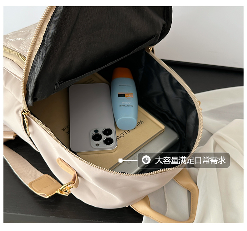 外贸新款女士双肩包尼龙休闲时尚多用绣线旅行潮流小背包高级详情4