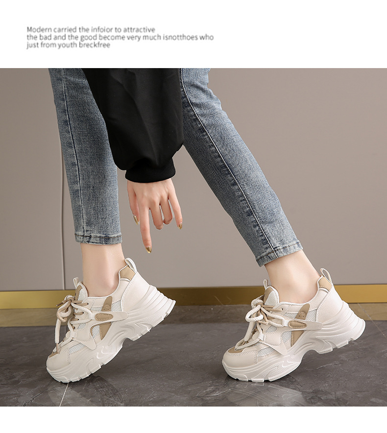 高级感莆田老爹鞋女2024年新款春夏透气显脚小码34软底运动跑步鞋详情19