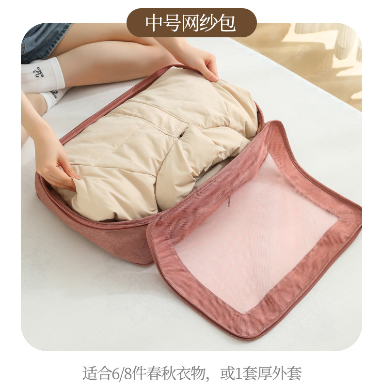 旅行收纳袋压缩衣物行李箱收纳包阳离子六件套出游整理包整理袋详情9