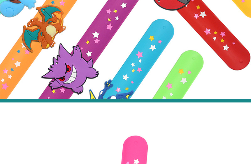 宠物小精灵宝可梦硅胶拍拍圈手腕带卡通神奇宝贝皮卡丘啪啪圈手环详情9