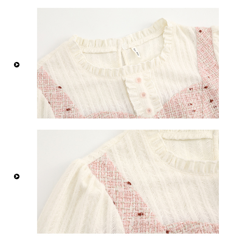 法式假两件小香风千金连衣裙春季胖mm大码女装高腰显瘦裙子65122详情23