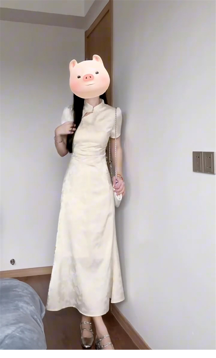 改良旗袍连衣裙子夏季新中式国风女装气质收腰绝美长裙2025年新详情4