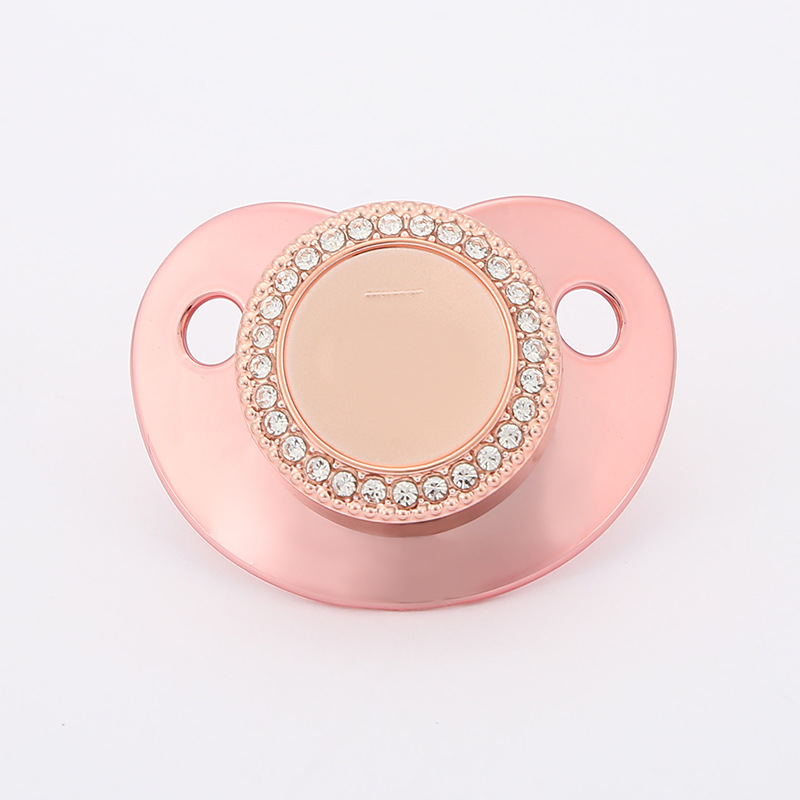 Solid color pacifier, diamond-encrusted silicone, baby teething and baby products, wholesale pacifier tips, simulated biting pacifier pic 11