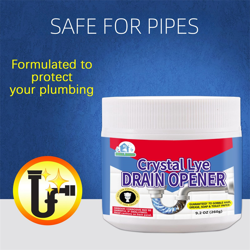 Crystal Lye Drain Opener - Cleaning and Unclogging kitchen and bathroom drain pipes pic 5