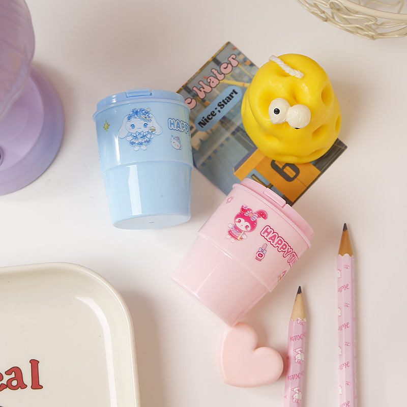Foreign Trade 3708 Sweetheart Water Cup, Double-hole Pencil Sharpener, Cute Pencil Shaver, Student Pencil Sharpener pic 2