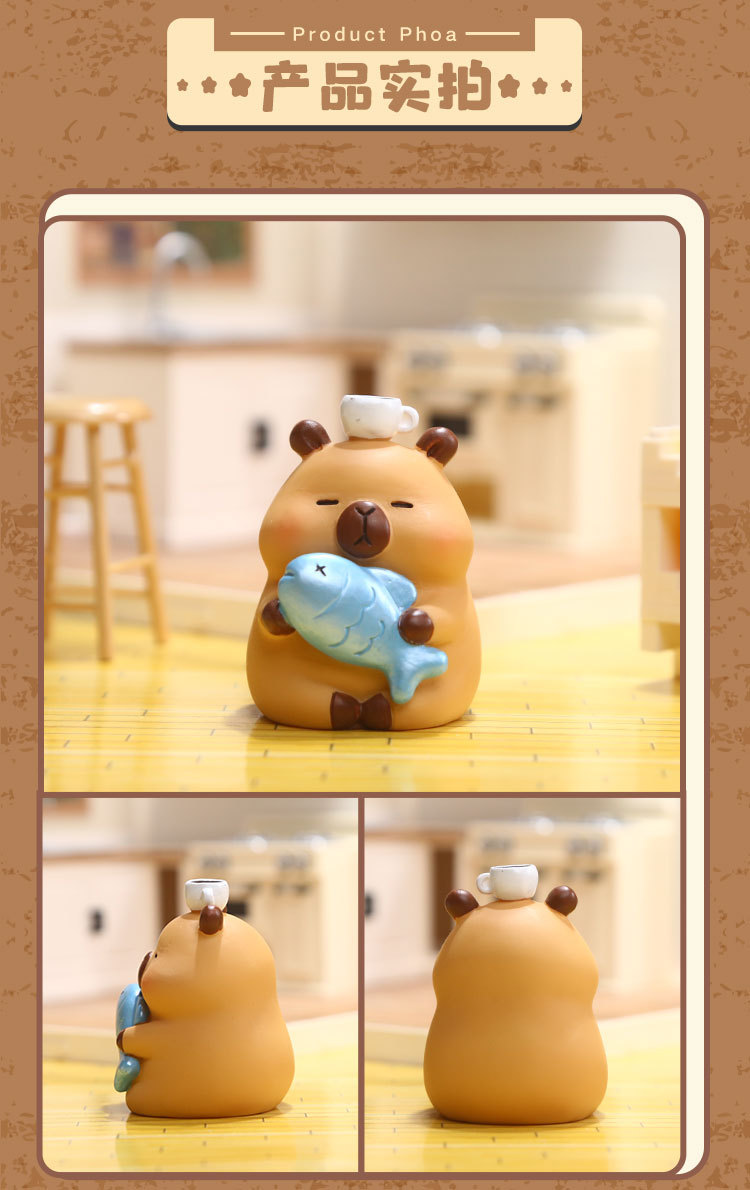 Capibara - I Love Going to Work Blind Box Cartoon Creative Desktop Display, Cute and adorable Resin Display Blind box pic 12