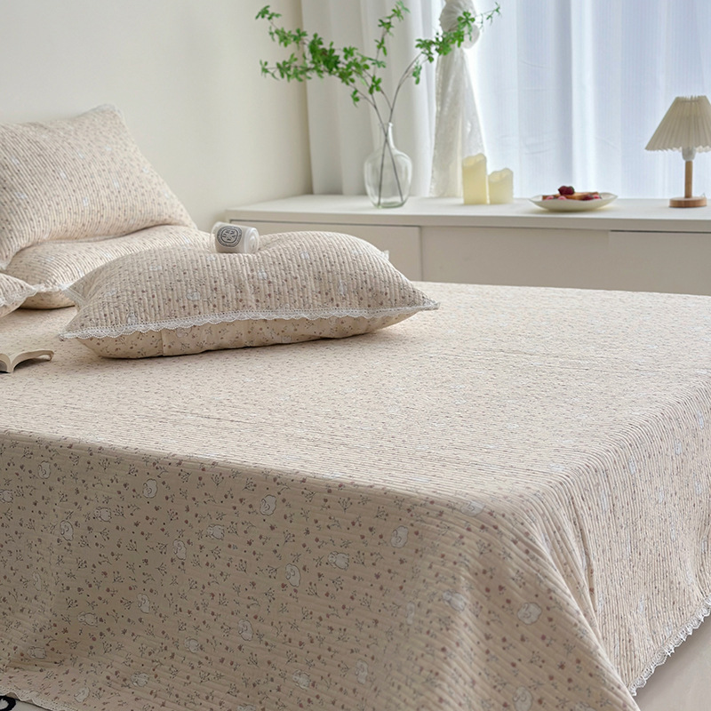 Lisa series, a three-piece set of all-cotton high-temperature sand-washed cotton bed cover, is skin-friendly, breathable and suitable for all seasons pic 6