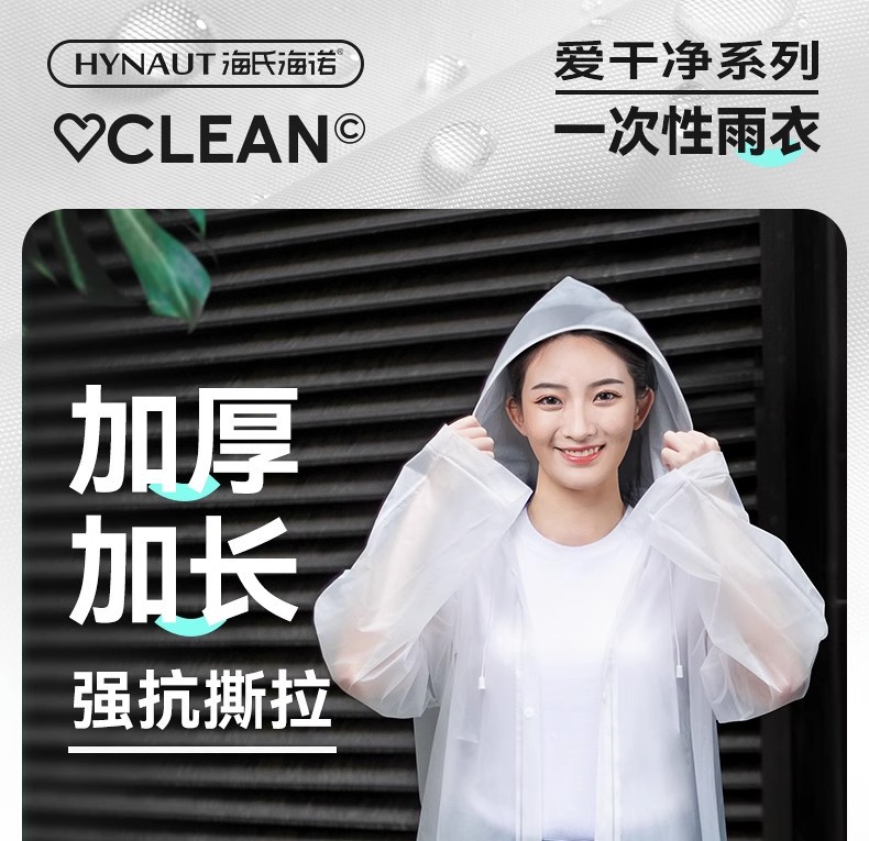 透明雨衣女模特款防风防水时尚穿搭雨衣详情2