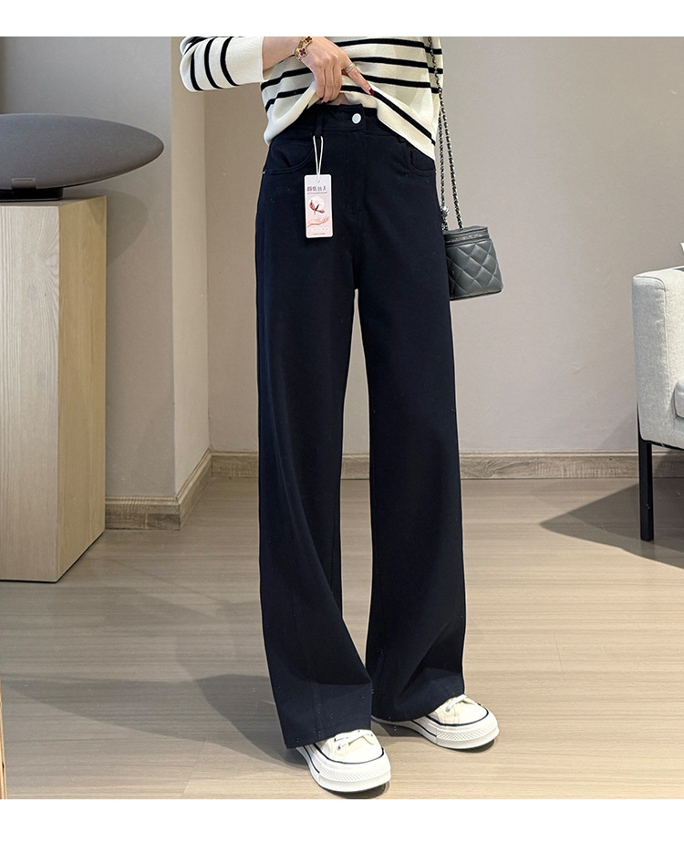 Spring/Summer 2025 Silk Australian cotton denim casual pants for women, Lyocell micro-elastic anti-wrinkle double-cut line style narrow wide-leg pants pic 20