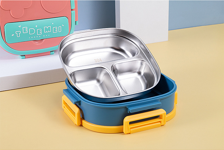 Hand-held insulated lunch box, female adult insulated bucket, square lunch bucket, 304 stainless steel, household lunch box, double layer pic 13