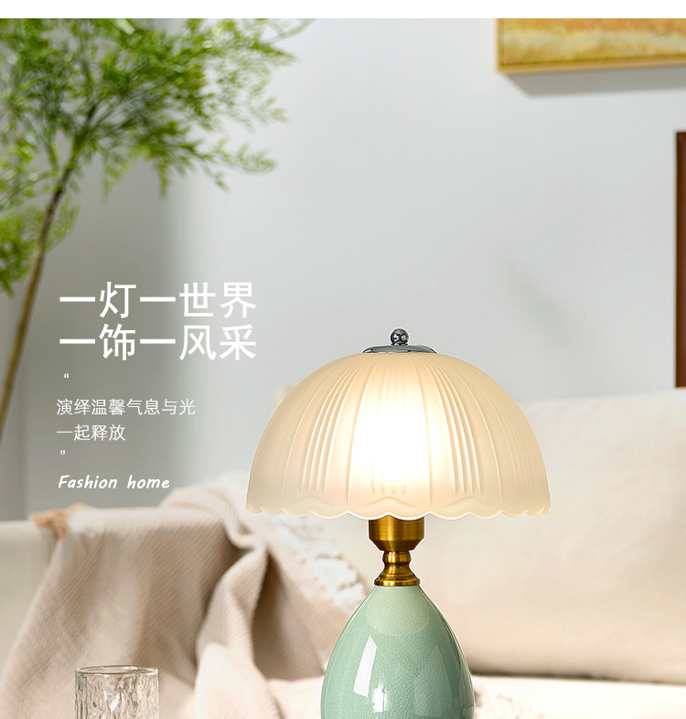 陶瓷台灯美式复古卧室床头台灯网红爆款中山灯具跨境电商外贸工厂详情1