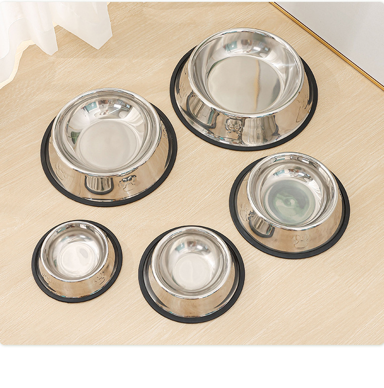 Stainless steel dog basins, dog bowls, cat basins, cat bowls, anti-knock and shock-resistant, large dog food bowls, large capacity wholesale pic 15