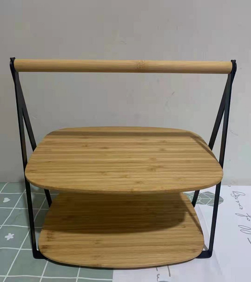 批发跨境弗斯派嘉德二层竹托盘餐桌搁架食物收纳蛋糕托盘详情3
