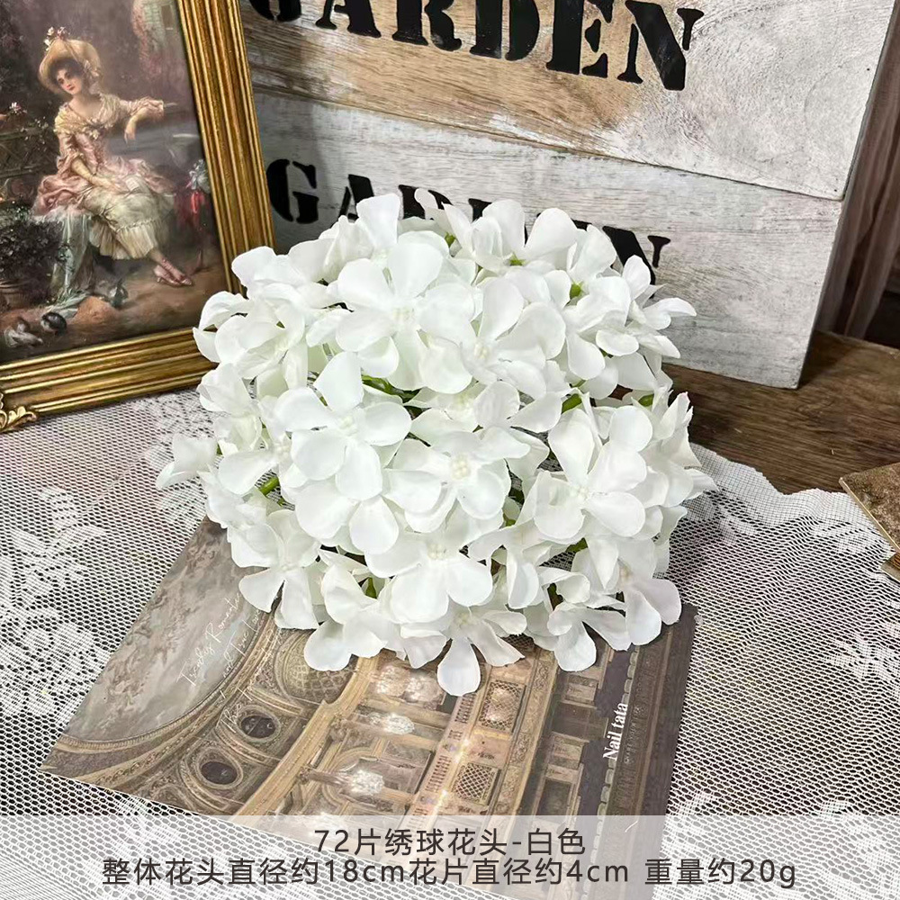 72片绣球花头仿真花朵批发花头花墙插花手工花环头饰发饰配件假花详情7